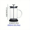 thumbnail image 1 of YOPTOP 1pc Classic French Press Coffee Maker - High Borosilicate Glass & Stainless Steel  Reusable Filter  Manual Operation for Home or Restaurant Use,600ml, 1 of 7