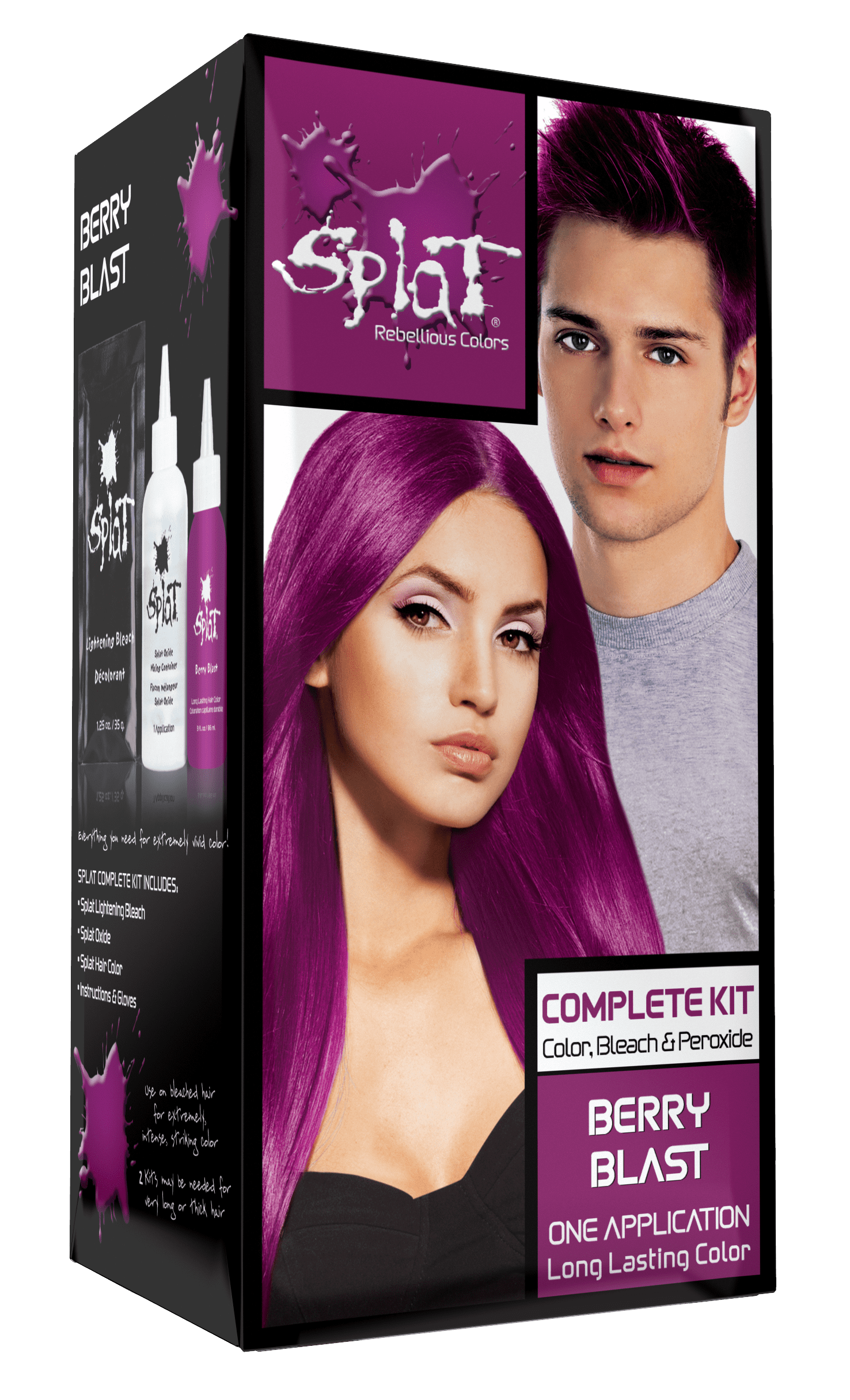 Splat Berry Blast Hair Color Kit, Semi-Permanent Magenta Pink Dye -  