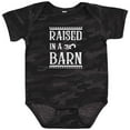 thumbnail image 3 of Inktastic Raised in a Barn in White Boys or Girls Baby Bodysuit, 3 of 5