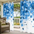 thumbnail image 2 of Outdoor Curtains for Patio Waterproof Blue Ink Points Indoor/Outdoor Curtain Tiebacks Abstract Art Bubble Privacy Curtain Sun Block Grommet Drapes for Pergolas Gazebo Porch 2 Panel 54x108 Inch, 2 of 9