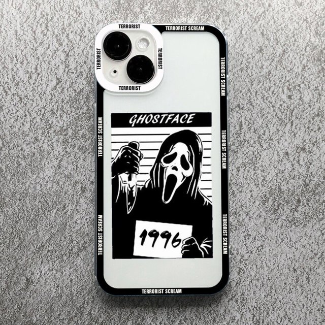 Funda de teléfono de Arte de grito de terror de Ghostface, carcasa a prueba de golpes para iPhone 14, 13, 12, 11 Pro Max, Mini, 7, 8 Plus, SE, X, XS, MAX, XR Fivean unisex