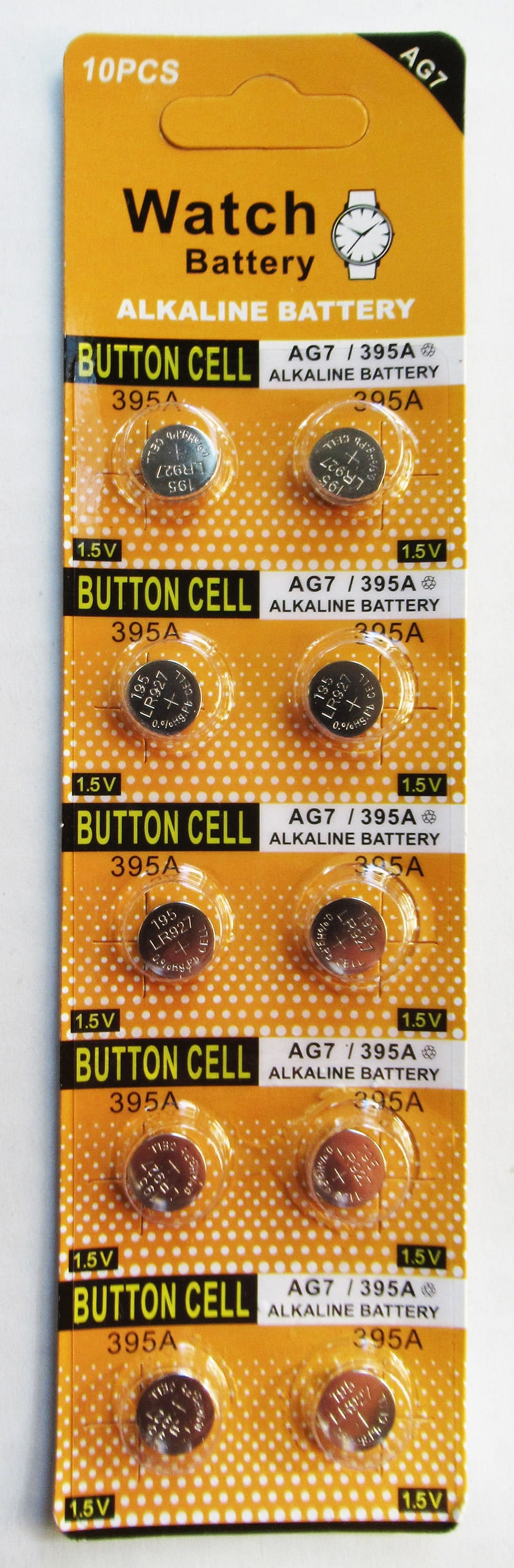 10 Batterie A Bottone AG7 / SR57 PoundMax – Alcaline 1.5V – Equivalenti A LR927, 395, 399, SR927W