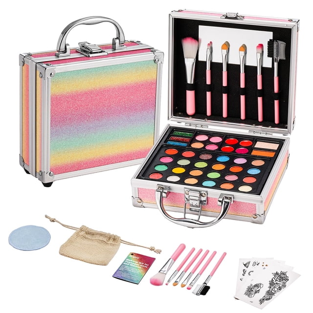 Funda de transporte de maquillaje Anpro All-in-One con set de maquillaje profesional para adolescentes
