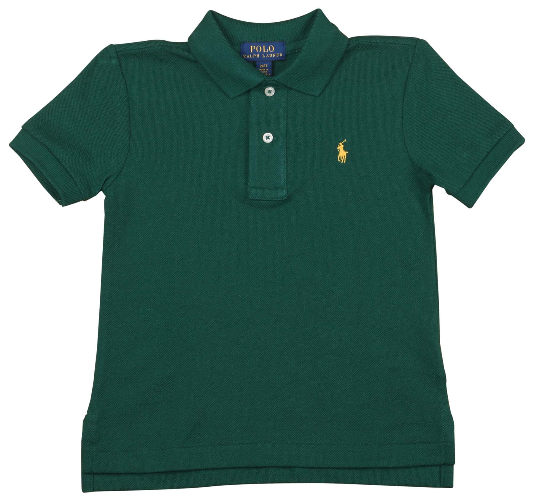 2T-5T) Mesh Polo Shirt (Pine Green, 3T 