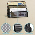 thumbnail image 3 of Mail Organizer for Desk, 3-Slot Mesh Metal Mail Holder countertop, Letter Holder, Office Desktop Envelope and Document Storage Rack (Black), 3 of 12