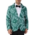 thumbnail image 1 of Blazer Floral INSPIRE CHIC para Hombre con Solapa Notch de Un Botón Retro de Flores L Verde Oscuro, 1 of 6