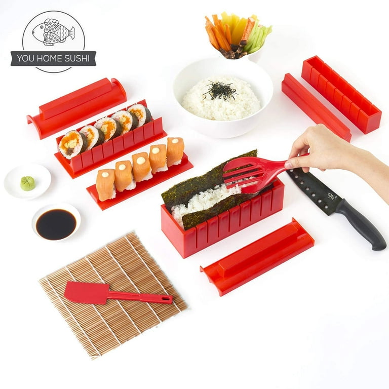 HI NINGER Sushi Making Kit Complete Sushi Making Kit for Beginners Sushi  Makers withChef's Knife, Bamboo Sushi Rolling Mat/Triangle/Doughnuts/Sushi