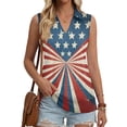 thumbnail image 2 of 4Th Of July Outfits for Women 250th Anniversary USA T-Shirt Womens Sleeveless Shirts Printed Golf Polo Shirts, 2 of 5