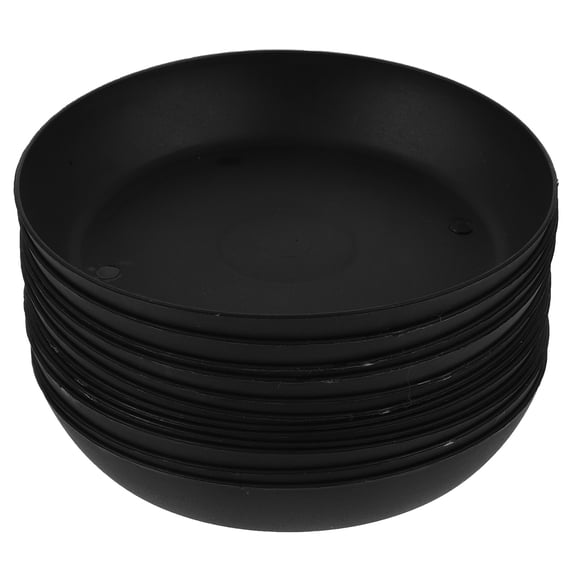 ETEREAUTY 24Pcs Round Plastic Plant Saucers Black Indoor Outdoor Pot Water Catcher Tray