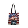 thumbnail image 2 of Qjidjing Independence Day Canvas Bag, Tote Bag, Patriotic American Flag Pattern Canvas, for 4th of July Shopping, Outdoor Activity, Daily Use, 2 of 6