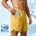 thumbnail image 6 of Men's Quick Dry Cooling Athletic Shorts, Elastic Waist Drawstring Breathable Workout Shorts with Pockets for Running, Gym & Casual Wear Size S-5XL Yellow, 6 of 9