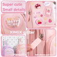 thumbnail image 6 of CoreLiving Mini Backpack Pencil Case Canvas Pencil Pouch for Art Marker Storage Compact Makeup Bag Small Gadget Zipper Pouch Organizer Purse Travel, Cherry Pink, 6 of 7