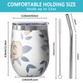 thumbnail image 5 of Floral 12oz Stainless Steel Insulated Wine Tumbler with Lid and Straw – Double Wall Vacuum Mug for Hot & Cold Drinks, 304 Steel Interior, Sweat-Free Design,Thanksgiving,Christmas, Spring,Flower, 5 of 5
