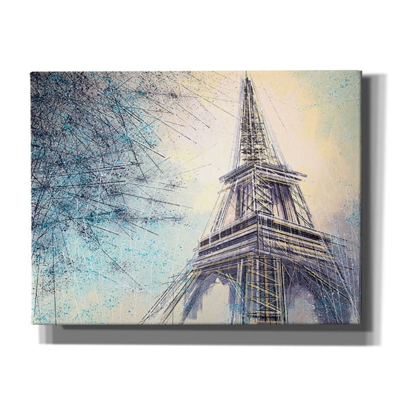 Epic Graffiti 'The Eiffel Tower At Dusk 2' by Marc Todd, Canvas Wall Art, 34"x26"