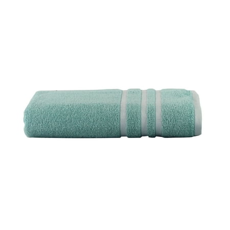 Mainstays Basic Bath Collection - Single Bath Towel, Aqua Stripe