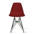 thumbnail image 6 of 2xhome Set of 4 Red Modern Industrial Molded Shell Assembled Chairs Chrome Wire Black Metal Eiffel Side Armless No Arms With Back DSW for Desk Work Office Dining Living Kitchen Bedroom Home, 6 of 6