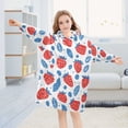 thumbnail image 5 of FORMRS Wearable Blanket Hoodie with Sleeves for Kids Cozy Flannel Sweatshirt, Playful Strawberries, 5 of 7
