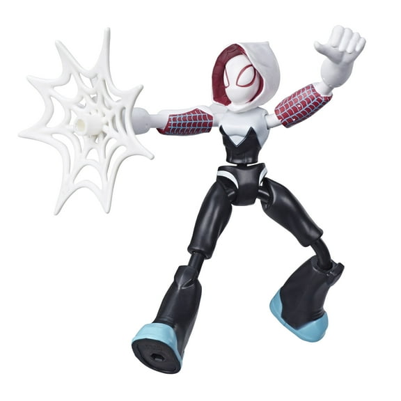 Marvel Spider-Man Bend and Flex 6-In Ghost-Spider Figure, with Web Accessory