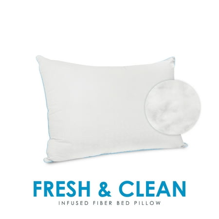 SensorPEDIC Wellness Collection Fiber Bed Pillow with Fresh and Clean Infused Fabric Cover