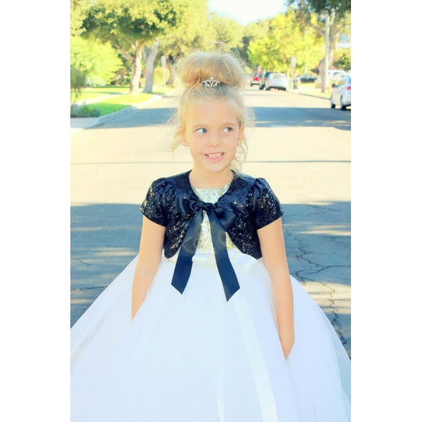 Ekidsbridal EkidsBridal Sequins Mesh Black Bolero Flower Girl Bolero