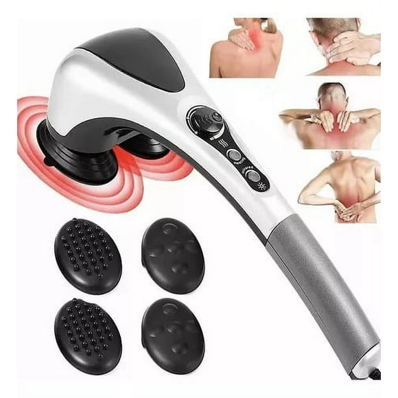 Masajeador de doble cabeza con tecnología de calentamiento por infrarrojos para masaje unisex Para todo el Cuerpo Incluye 2 pares diferentes de Cubiertas masajeadoras Genérica masaje