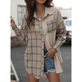 thumbnail image 4 of Txlixc Chaquetas a cuadros para mujeres, solapas y botones de manga larga, chaquetas y abrigos casuales Txlixc moda, 4 of 9