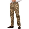 thumbnail image 5 of Pantalones impresos INSPIRE CHIC para hombre, corte recto, pantalones impresos de leopardo 34 marrón, 5 of 5