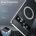 thumbnail image 6 of Dteck Magnetic Case for Google Pixle 7 Pro with Camera Lens Protector, Ultra Slim Frosted PC Back Metal Frame Bumper Military Grade Protection Case with Buckle for Google Pixel 7 Pro, Silver, 6 of 8