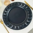 thumbnail image 2 of Efavormart 6 Pack | 13" Navy Blue Round Bejeweled Rim Plastic Dinner Serving Trays, Disposable Charger Plates, 2 of 5