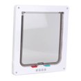 thumbnail image 4 of Puerta con mosquitera para gatos Nikou de acrílico ABS con cerradura resistente al agua tamaño mediano blanca, 4 of 15