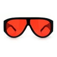 thumbnail image 5 of Retro Bold Oversized Shield Racer Plastic Sunglasses Black - Red, 5 of 8
