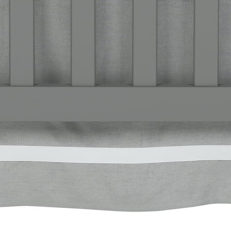 UPC: 0084122013247 | Lambs & Ivy Signature Gray Linen with White Trim 4-Sided Crib Skirt