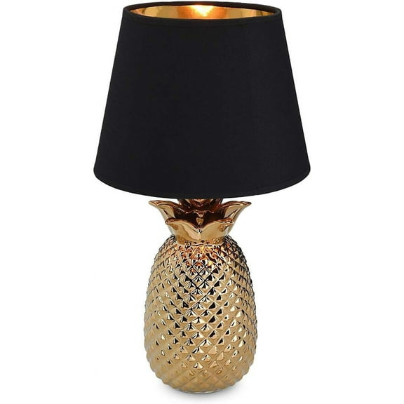 Navaris Tropical 7.87-Inch 1-Light Modern Table Lamp with Black Shades