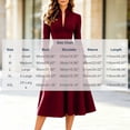 thumbnail image 3 of Karymi Stand‑Collared V‑Neck Long‑Sleeve Solid Midi Dresses for Women, High‑Waist A‑Line Formal Dress, 3 of 6