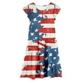 thumbnail image 3 of Little Girl Dresses Ruffled Sleeve A-Line Tiered Swing Summer 4th Of July Dress Girls Birthday Dress Girls Fancy Dress, 3 of 5