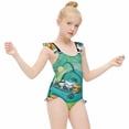 thumbnail image 6 of The Octonauts Girls Swimsuit Ruffle One-piece Beachwear Kids Cute Swimwear Summer Bathing Suit 10-12Y(150cm), 6 of 8