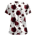 thumbnail image 4 of COMVALUE Print Scrubs for Women Nurse Vet Pediatric with Design Fit Plus Size Scrub Tops 2026 Spring Summer Scrub Shirts (Red, S), 4 of 5