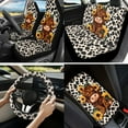 thumbnail image 2 of Jeiento Highland Cow Car Accessories 13pcs Car Seat Covers and Steering Wheel Cover Sunflower Seat Belt Pad Cover Auto Armrest Cover Cushion Keychain Cup Holders, 2 of 8