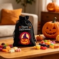 thumbnail image 2 of AZXY Halloween Drawstring Gift Bags Texture Pumpkin Print Candy Treat Pouches, Reusable Portable Multipurpose Goodie Sacks for Halloween Party Favors & Holiday Decor Storage, Black, 2 of 7