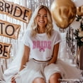 thumbnail image 5 of Coquette Bride T-Shirt, Pink Bow White Tee for Stylish Brides, 5 of 6