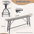 thumbnail image 2 of Ktaxon Mid-Century Modern 84" Bar Table and Chairs Set for 4~6, Pub Set for 4 with PU Padded Barstools Swivel Stool Dining Table Set, Modern Dining Set for 4, Gray Oak, 2 of 9