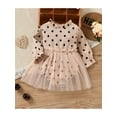 thumbnail image 3 of Qiylii Baby Girls Long Sleeve Dot Print Tulle Skirt Patchwork Romper,0-18M, 3 of 9