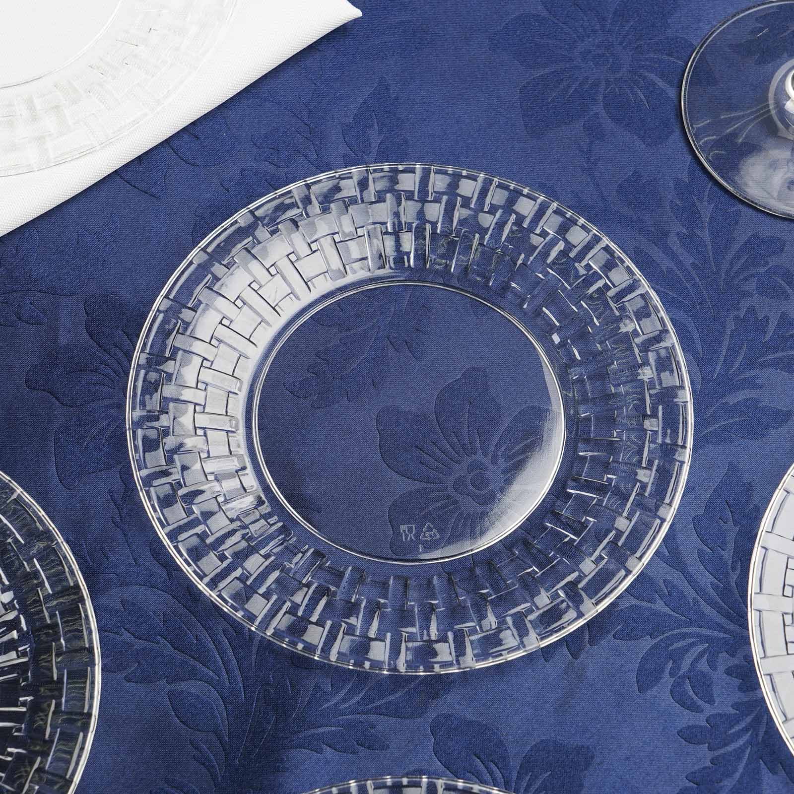 Balsacircle 10 Pcs Disposable Plastic Round Plates With