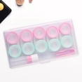 thumbnail image 4 of kusrkot 4X 5 Pairs Contact Lens Storage Case Organizer L R Caps for Girls Green Pink, 4 of 9