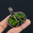 thumbnail image 4 of Natural Tree Of Life Green Labradorite Stone Copper Wire Wrap Pendant 2.2", 4 of 4