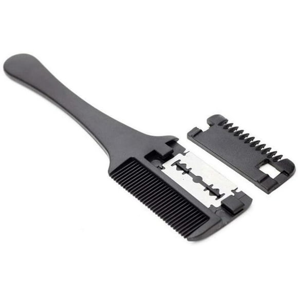 Professional Hair Thinning Scissors, Dual-Sided Trimmer Comb with Razor Blades