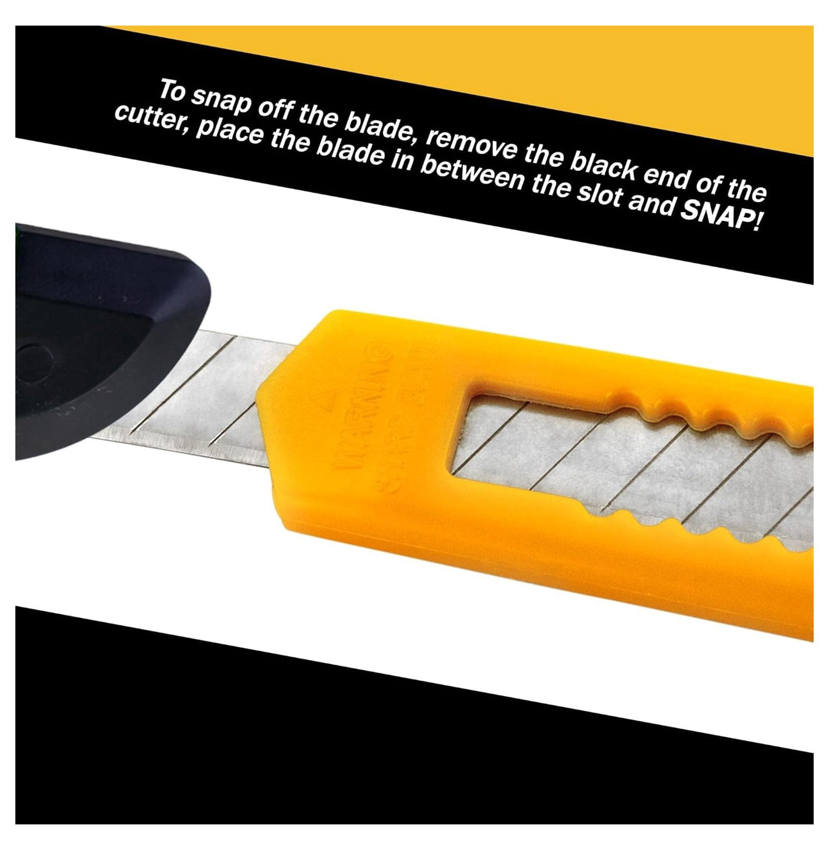 Utility Knife Box Cutters 100 Pack - 9MM Snap Off Blade - 5.25 Inch Yellow Retractable Safety Knife - Heavy Duty Cardboard Opening Knife for Warehouse & Office