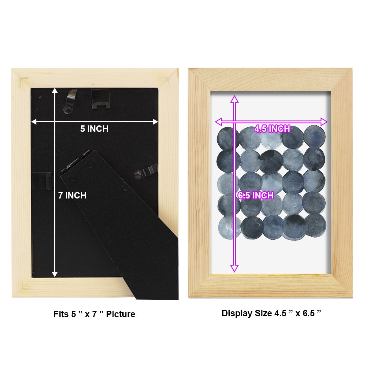 Blue Grey Density I -Framed Print w/glass-Natural Wood