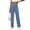 Blue, variant on LYMAYTER S-2XL Fashion Pants for Women Casual High Waist Leg Pants Stretchy Button Business Work Trousers