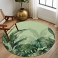 thumbnail image 2 of Round Rug 6Ft Washable Non-Slip, Palm Leaves Tropical Circle Area Rugs for Living Room Bedroom, Green Botanical Summer Green Ombre Indoor Floor Mats Carpet Runner for Home Decor Aesthetic, 2 of 8